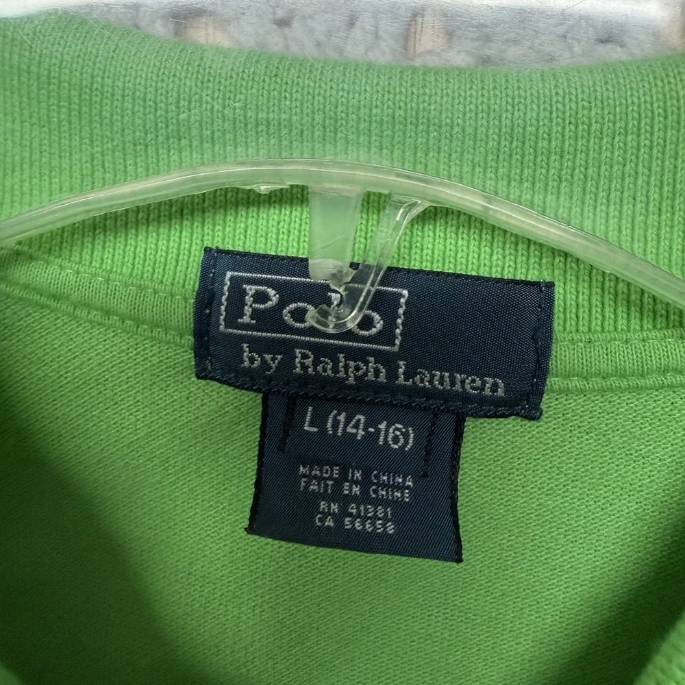 Polo By Ralph Lauren Boys Youth size L (14-16) Green Short Sleeve Collar